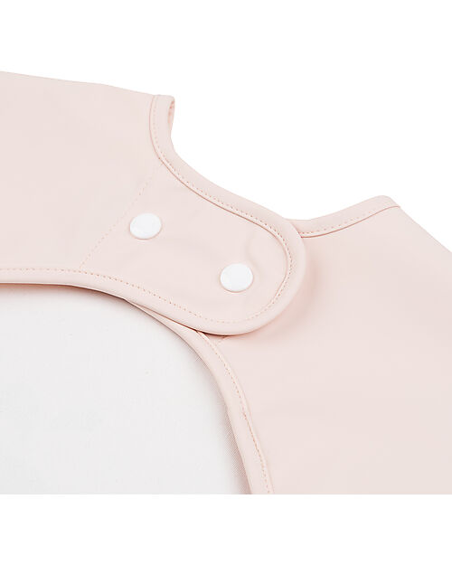 Done By Deer Waterproof Long Sleeve Bib with Pocket - Wally - Powder Pink - Oeko-Tex Certified Burpy Bibs