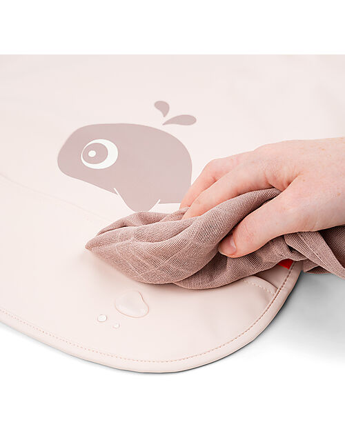 Done By Deer Waterproof Long Sleeve Bib with Pocket - Wally - Powder Pink - Oeko-Tex Certified Burpy Bibs