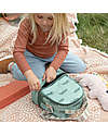Done By Deer Waterproof Lunch Bag for Kids - Croco - Green - with Adjustable Shoulder Strap Thermal Containers