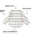 Done By Deer Waterproof Sleeved Bib with Pocket - Stripes - Sand - Oeko-Tex Certified Burpy Bibs