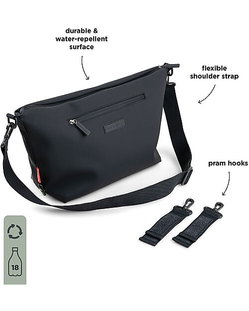 Done By Deer Waterproof Stroller Bag - Black - Hooks Included Organize and Bags