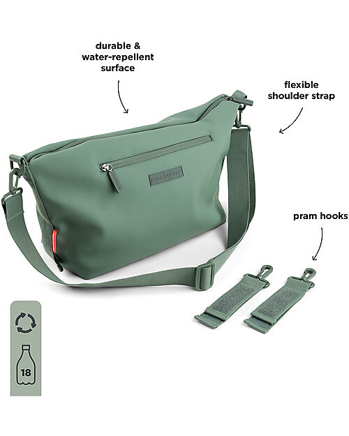 Done By Deer Waterproof Stroller Bag - Green - Hooks Included Organize and Bags