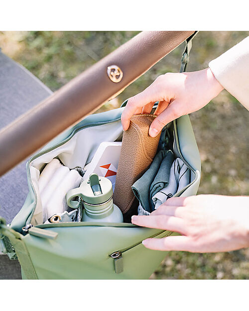 Done By Deer Waterproof Stroller Bag - Green - Hooks Included Organize and Bags