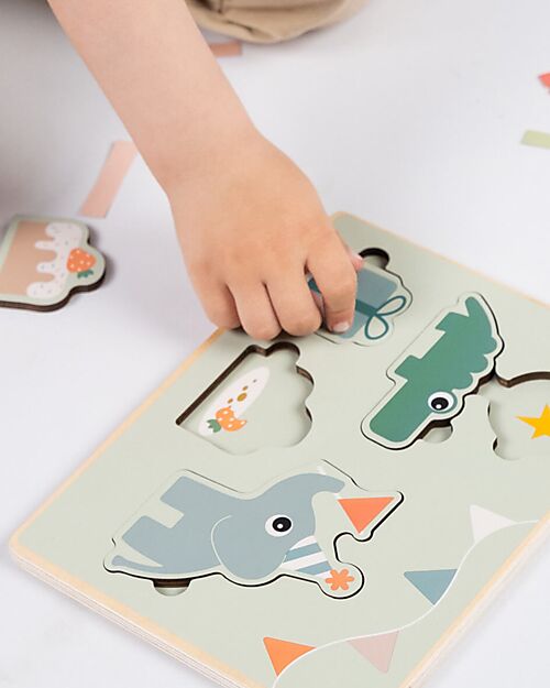 Done By Deer Wooden Layer Puzzle - Celebration - 12m+ Wooden Stacking Toys