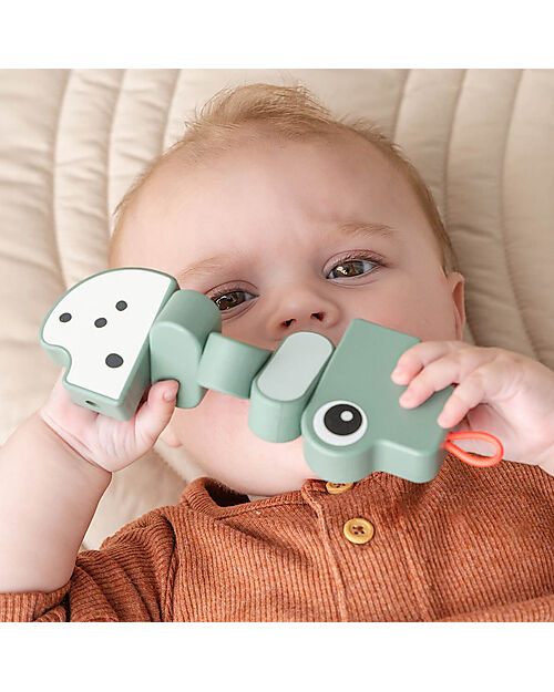 Done By Deer Wooden Twist & Turn Toy - Croco - 6m+ Newborn Toys_