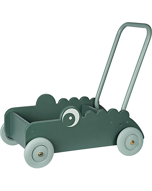 Done By Deer Wooden Walker Croco, Green Push-Toys