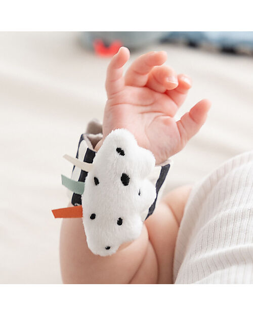 Done By Deer Wrist Rattle 2 Pack - Happy Clouds - Blue - 0+ Rattles