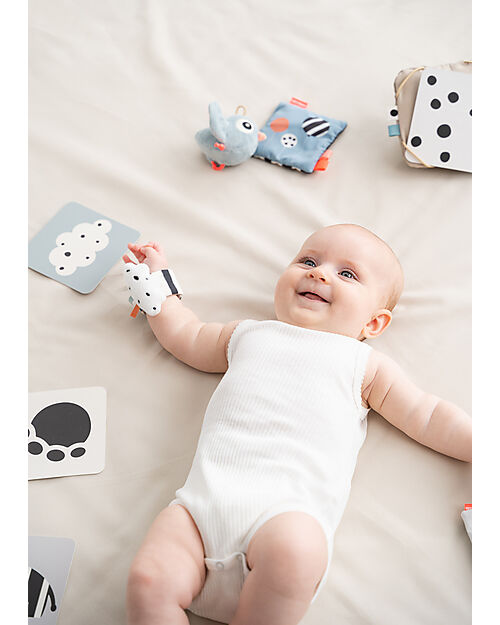 Done By Deer Wrist Rattle 2 Pack - Happy Clouds - Blue - 0+ Rattles