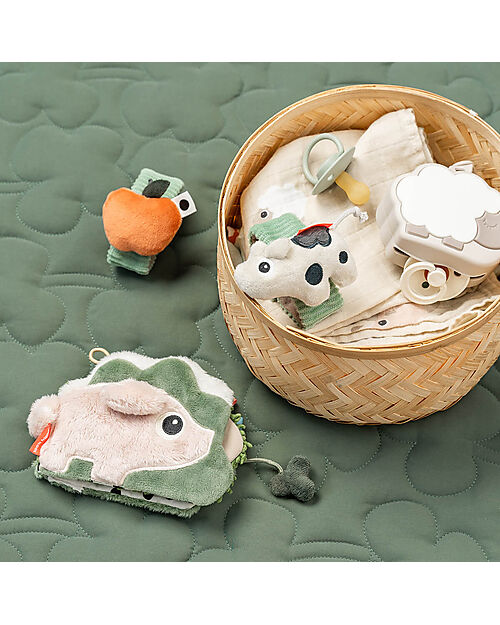 Done By Deer Wrist Rattle Set - Dotti Green - Tiny Farm - 0+ Sensory Games_