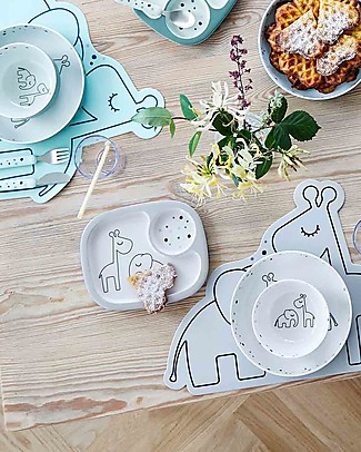 Done By Deer Yummy Mini Compartment Plate Dreamy Dots - Grey Bowls & Plates