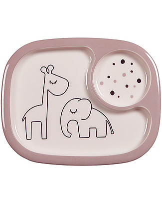 Done By Deer Yummy Mini Compartment Plate Dreamy Dots - powder Bowls & Plates