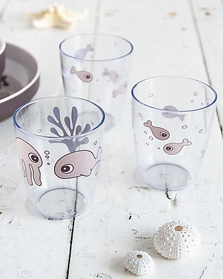 Done By Deer Yummy Mini-Glass 3 Pcs Sea Friends Set - Powder Cups & Beakers