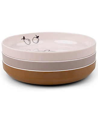 Done By Deer Yummy Mini Plate -3-pack Deer Friends - Powder Bowls & Plates