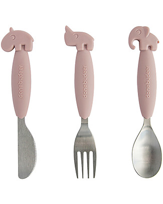 Done By Deer Yummyplus Easy Grip Cutlery Set, Powder - Stainless steel Cutlery