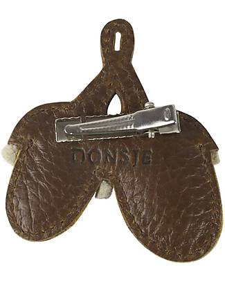 Donsje Acorn Hairclip - Brown - 100% Leather Hair Accessories