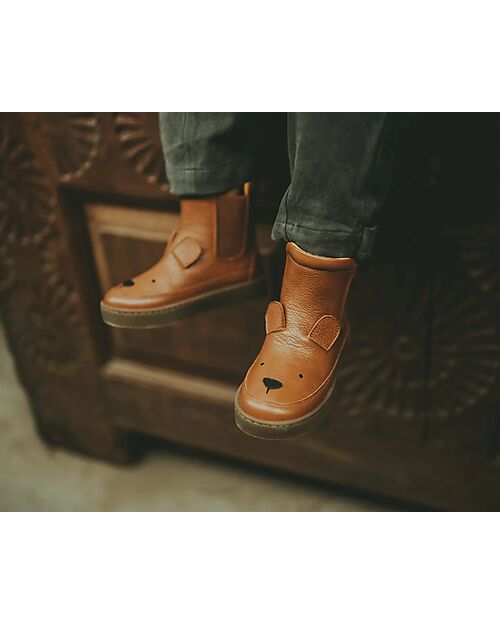 Donsje Chelsea Leather Boots Thuru Classic - Bear - Elastic Sides! Shoes