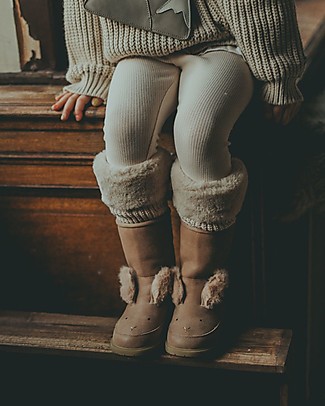 Donsje Fida Legwarmers - Light Teddy - 100% Cotton Socks