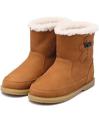 Donsje Gingerbread Boots With Sheep Lining - Light Brown - 100% Leather Shoes