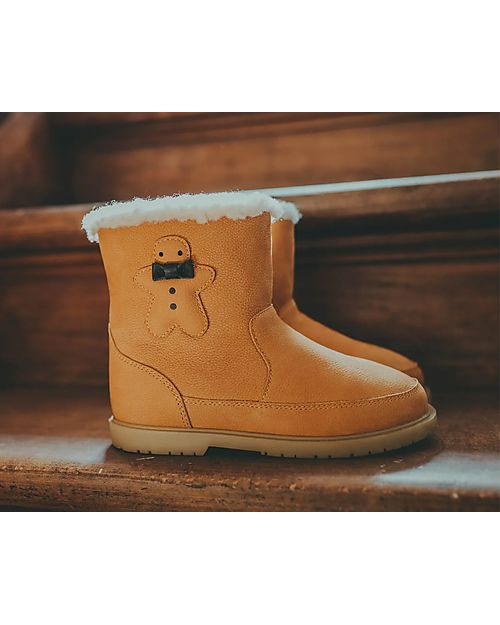 Donsje Gingerbread Boots With Sheep Lining - Light Brown - 100% Leather Shoes