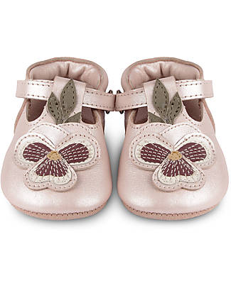 Donsje Heidi Nubuck Leather Baby Shoes - Buttercup Gold Metallic