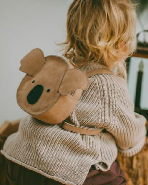 Donsje Kapi Classic Backpack - Koala - 100% Premium Leather Kindergarten Backpacks