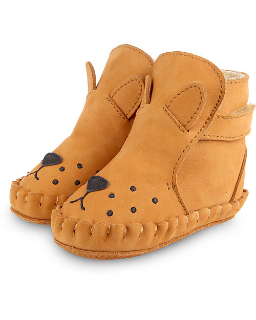Donsje Kapi Classic Nubuck Leather Booties - Lion - for First Steps! Shoes