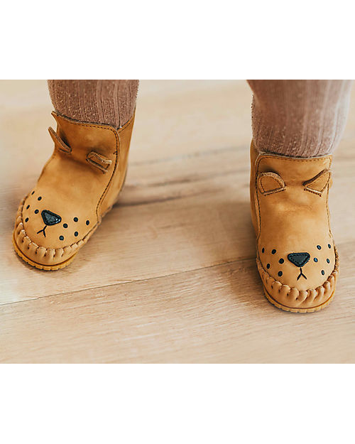 Donsje Kapi Classic Nubuck Leather Booties - Lion - for First Steps! Shoes