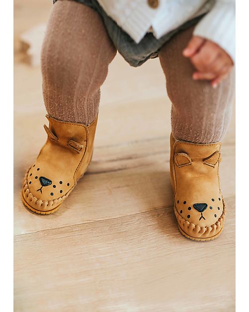 Donsje Kapi Classic Nubuck Leather Booties - Lion - for First Steps! Shoes
