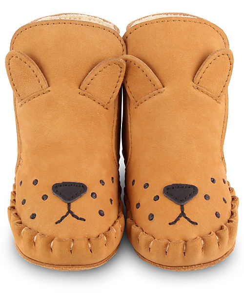 Donsje Kapi Classic Nubuck Leather Booties - Lion - for First Steps! Shoes