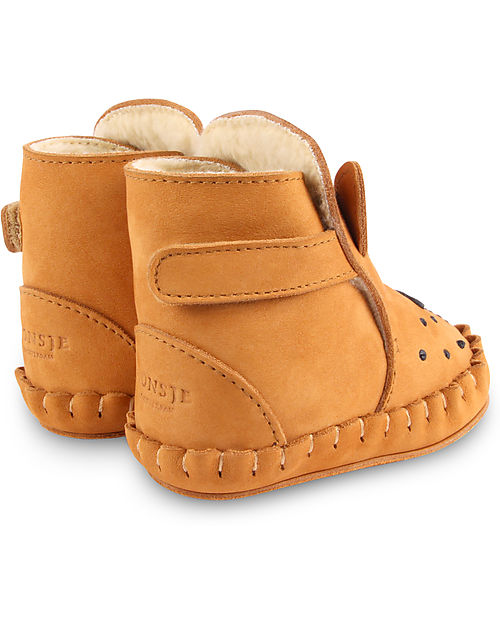Donsje Kapi Classic Nubuck Leather Booties - Lion - for First Steps! Shoes