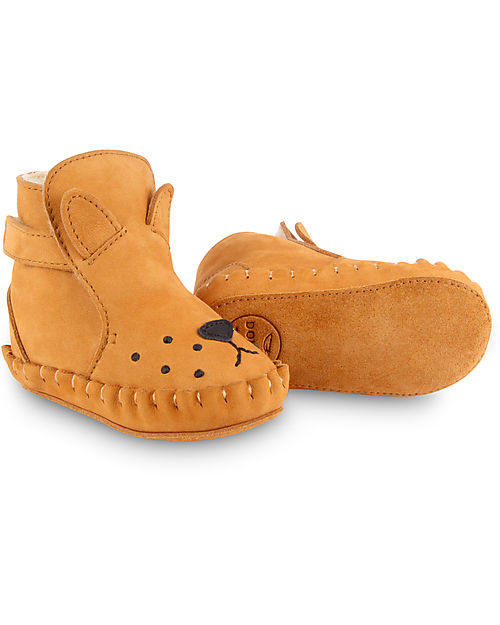 Donsje Kapi Classic Nubuck Leather Booties - Lion - for First Steps! Shoes