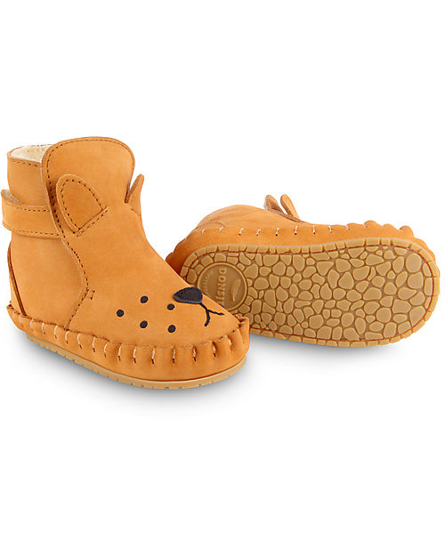 Donsje Kapi Classic Nubuck Leather Booties - Lion - for First Steps! Shoes