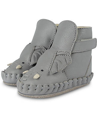 Donsje Kapi Classic Premium Leather Booties - Elephant - Grey - for First Steps! Shoes