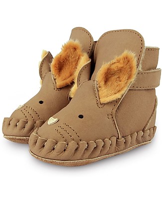 Donsje Kapi Exclusive Leather Booties - Squirrel - for First Steps! Shoes