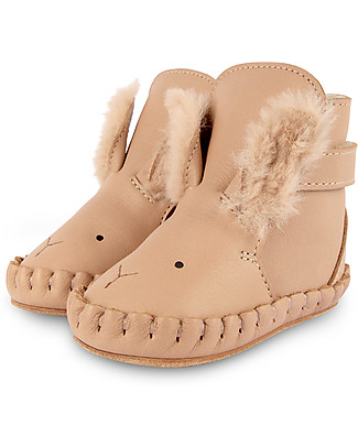 Donsje Kapi Exclusive Leather Booties - Winter Bunny - for First Steps! Shoes