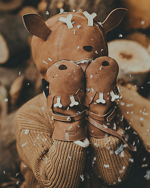 Donsje Kapi Leather Mittens - Stag - Handmade Gloves