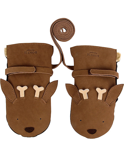 Donsje Kapi Leather Mittens - Stag - Handmade Gloves