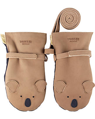Donsje Kapi Mittens Nabuk Leather - Koala - Handmade Gloves