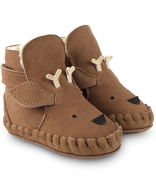 Donsje Kapi Special Nubuck Leather Booties - Stag - for First Steps! Shoes