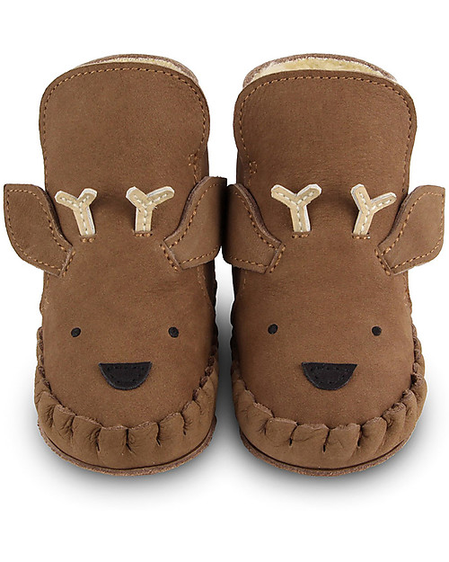 Donsje Kapi Special Nubuck Leather Booties - Stag - for First Steps! Shoes
