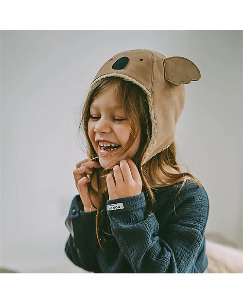 Donsje Leather Kapi Classic Hat - Koala - with Ears Winter Hats