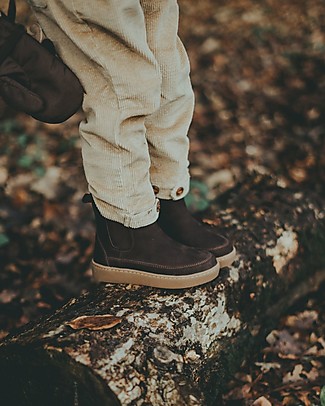 Donsje Ojeh Premium Leather Booties - Dark Brown - with Elastic Gusset Shoes