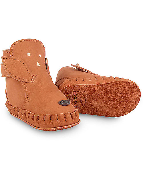 Donsje OUTLET - Kapi Classic Nubuck Leather Booties - Deer - for First Steps! - Showroom Sample Shoes