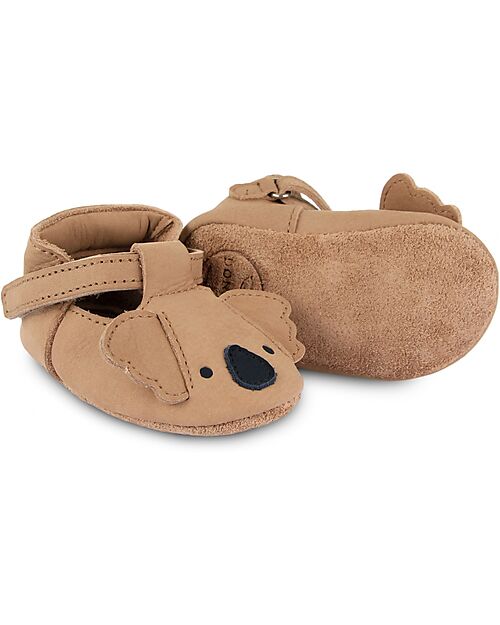 Donsje Spark Classic Leather Baby Shoe - Koala- Velcro Fastening Strap Sandals