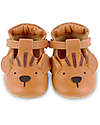 Donsje Spark Classic Leather Baby Shoes - Tiger Camel - Velcro Fastening Strap Sandals