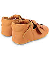 Donsje Spark Classic Leather Baby Shoes - Tiger Camel - Velcro Fastening Strap Sandals
