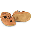 Donsje Spark Classic Leather Baby Shoes - Tiger Camel - Velcro Fastening Strap Sandals