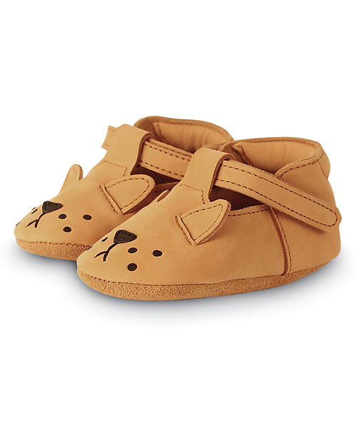 Donsje Heidi Nubuck Leather Baby Shoes - Buttercup Gold Metallic