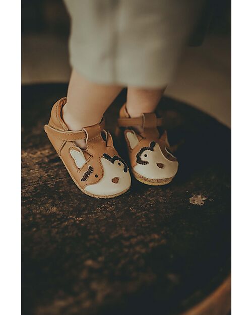 Donsje Spark Exclusive Leather Shoes - Calico Cat - Velcro Closure Sandals