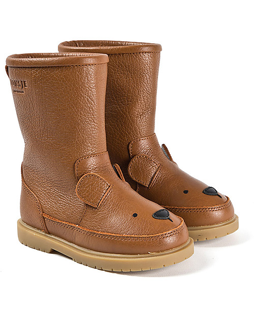 Donsje Wadudu Classic Leather Booties - Bear - Wool Lining Shoes